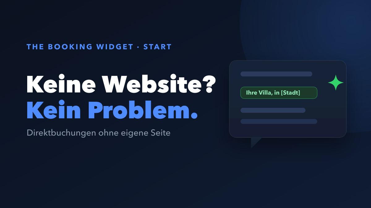 Direktbuchungen annehmen, auch ohne eigene Website